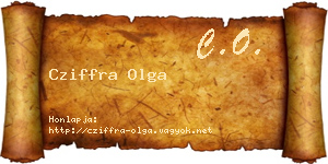 Cziffra Olga névjegykártya